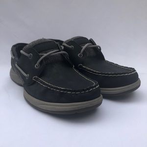 BLACK AND GREY SPERRYS ANGELFISH BOAT SHOES